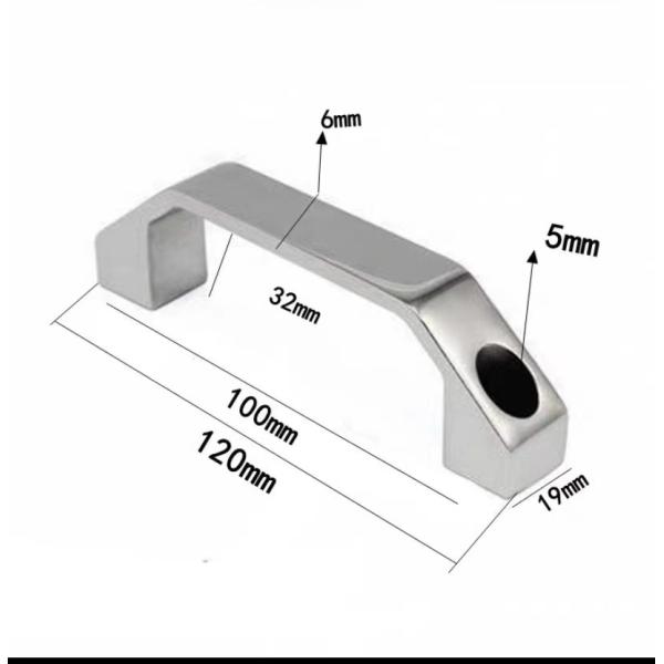 Outside Mount Industrial Cast Stainless Steel Cabinet Door Handle Hole Distance 100Mm