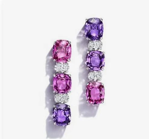 Cultivo artificial cor dopada safira AL2O3 método personalizado CZ roxo