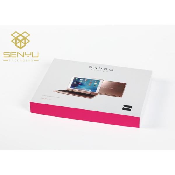 Electronic Product Recycled Paper Packaging White Corrugated Cardboard Box With Plastic Handle