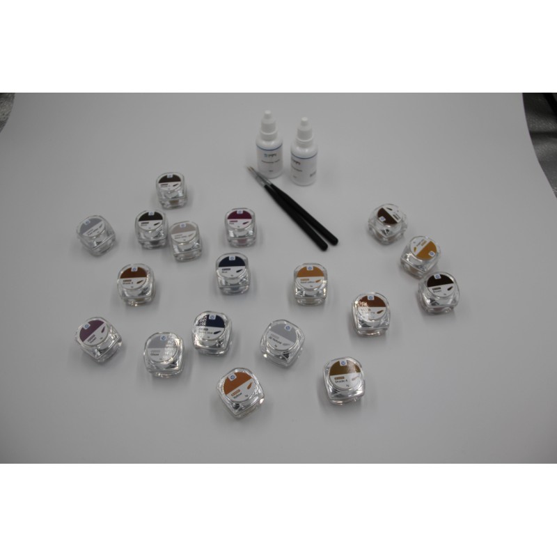 Unique Smile Solutions Yucera 18-Color Ceramic Zirconia Staining Kit Natural Glow for Dental Lab Creations