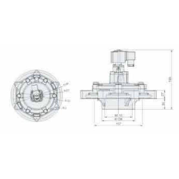 Easy Maintenance Pneumatic Pulse Valve Submerged R Type Airproof DN76