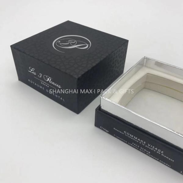 Matte Black Cardboard Gift Box With Lids Perfume Cosmetic Facial Cream Bottle Packaging