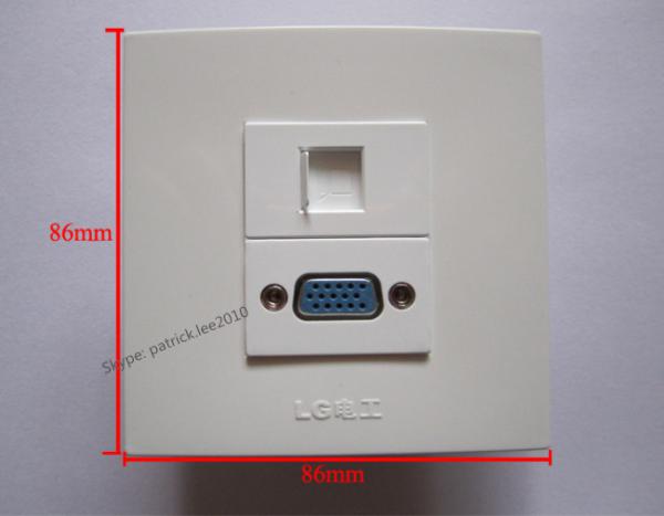 Fashion White Color 86 Wall Socket RJ45 VGA PC Panel For Home Hotel Universal Using