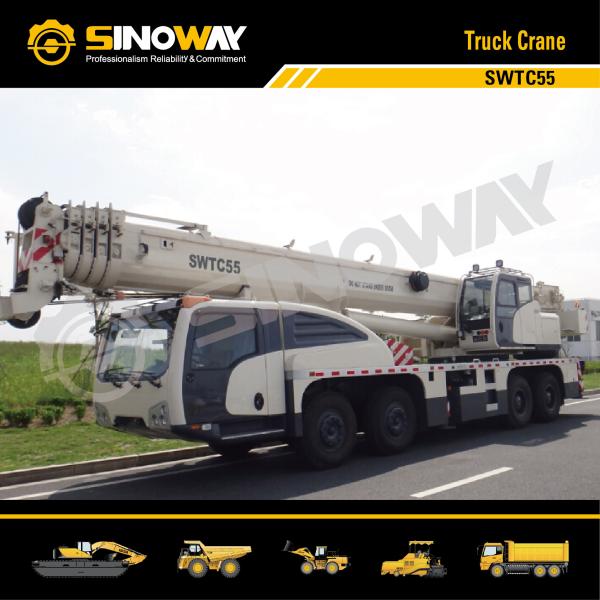 SWTC55 Hydraulic Mobile Crane Telescopic Boom , Hydraulic Truck Crane