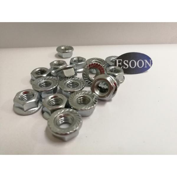 M10-1.50 Class 8 Hex Serrated Flange Nut Zinc Plate Coarse Thread DIN6923/ISO4161