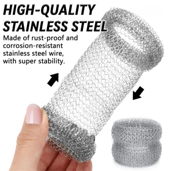Knitted Stainless Steel Mesh Limescale Catcher 1.57 In X 1 In