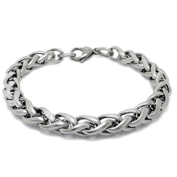 Silver Plated Titanium Stainless Steel Wheat Chain Bracelet (JCE394)