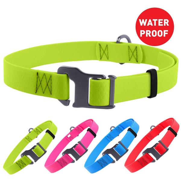 Colorful Water Resistant Dog Collars Stylish Skin Friendly Neck Girth 14 - 26