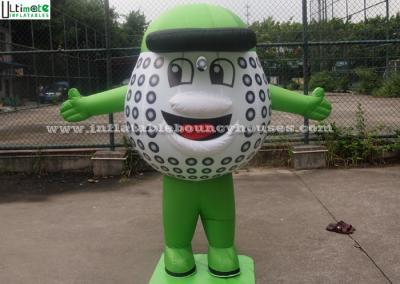Inflatables de anúncio bonito, desenhos animados moventes da bola de golfe inflável
