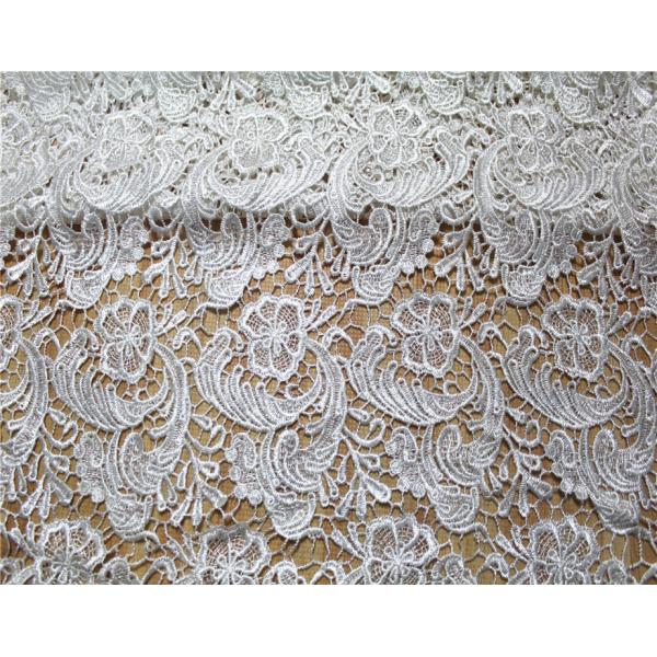 Garment Accessories Chemical Lace Fabric  Water Soluble lace fabric in White Color