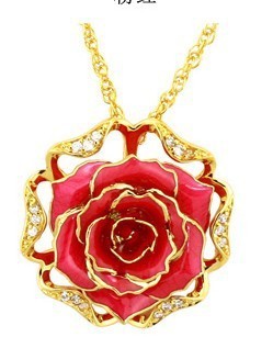 Gifts Woman's  Gold Rose Charming Necklaces Wholesale for Birthday Gift and  Valentine's Day