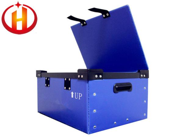 Printable Custom Blue Foldable Corrugated Plastic Box With Frames