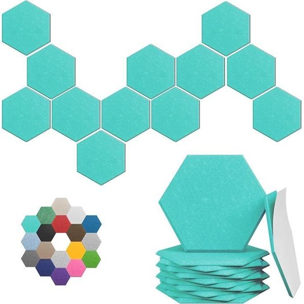 Cyan Aesthetic Acoustic Foam 30x30cm Sound Absorption For Wall Renovation