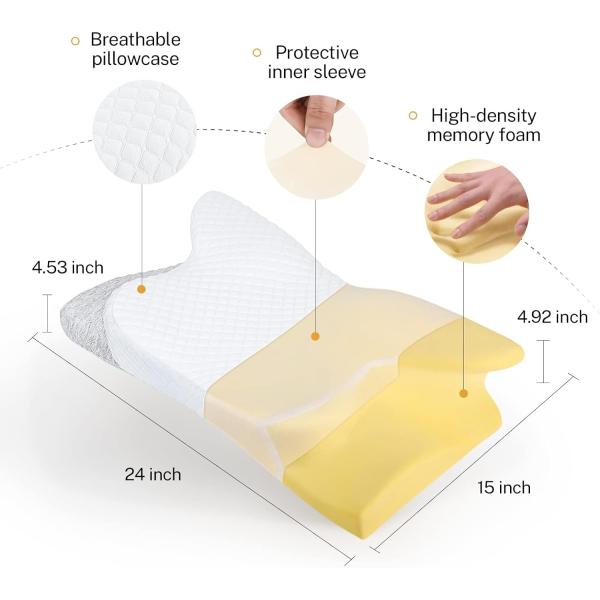 Home Decor Sofa Cushion Memory Foam Cervical Pillow for Neck Pain Relief and Support