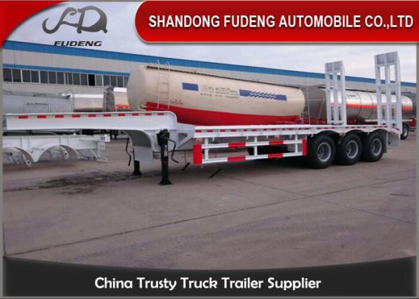 Q345B 3 Axles Mechanical Ladder 70T Low Bed Semi Trailer