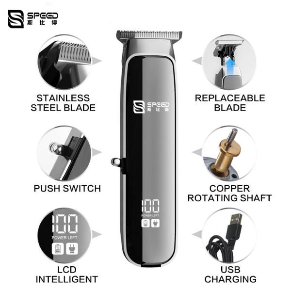 T10 светодиодный дисплей Микростриммер для волос для домашнего использования Электрическая стрижка для волос 600mAh 5V-1A