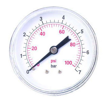 pressure gauge, pressure gage, pressure meter, piezometer, pump accessory