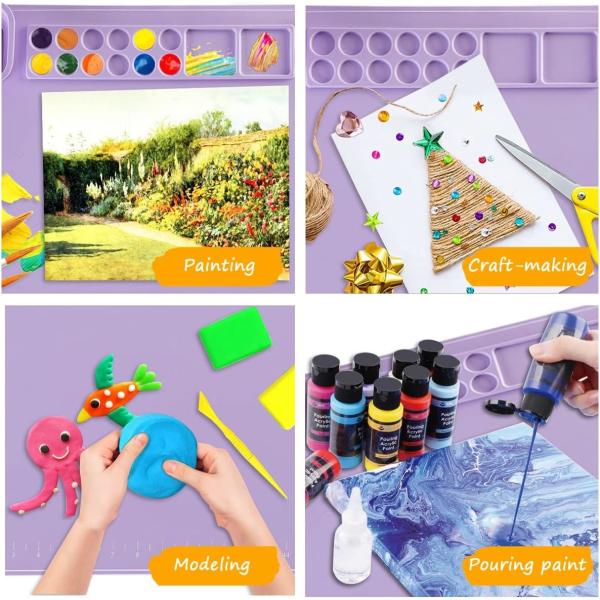 Large Silicone Painting Mat With Cup Kids Painting Mat Painting Tools For Drawing