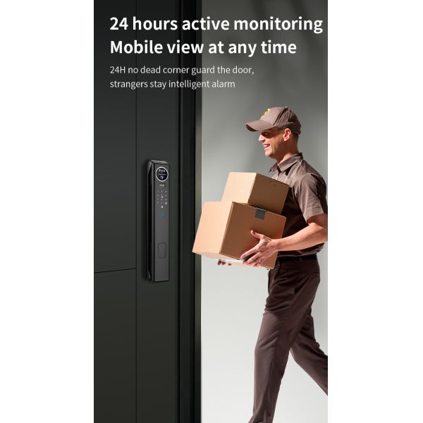 Qleung S959max Smart Door Lock with 3D Facial Recognition Fingerprint Recognition and Mobile Phone Unlock