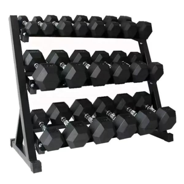 Upgrade Your Fitness Routine with Black Hex Dumbbell Sets Rubber Coating Steel