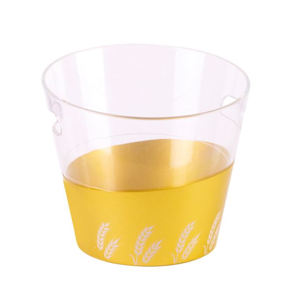 3L Capacity Clear Acrylic Ice Bucket With Detachable Metal Base For Parties Bars