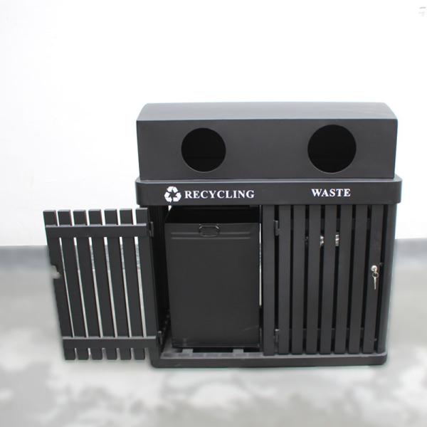 Двуугольные железные наружные мусорные баки, 120 литровые мусорные баки, установленные на поверхности