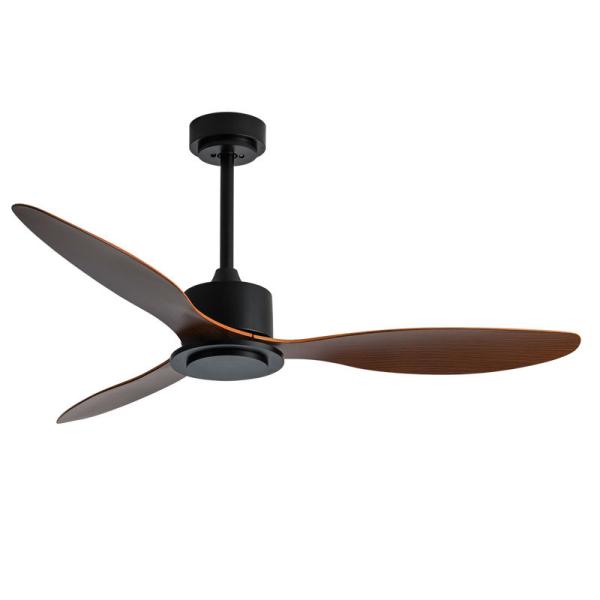 Factory Modern 42 Inch ABS Ceiling Fan with Wood Color Black Blades and White Motor Remote Control No Lamp AC Motor