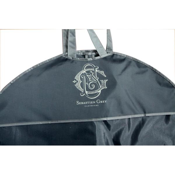 Recycle Navy Nylon Waterproof Fabric Suit Garment Bag With Black Zipper