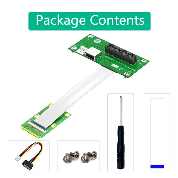 Mini PCI-E to PCI-E Express X4/X8 Riser Card with High Speed FPC Cable Magnetic Pad and Plug and Play