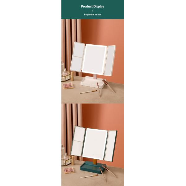 Trifold vanity Lighted Magnifying Makeup Mirror Cosmetic ABS Plastic