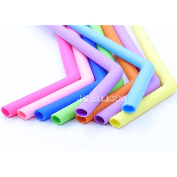 Colorfast Healthy Bendy Silicone Straws , Skinny Reusable Straws Non Toxic