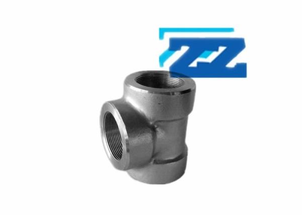 1 / 8  BSPT Steel Pipe Tee 6000 # ASTM A694 F65 Carbon Steel Pipe Fittings BS 3799