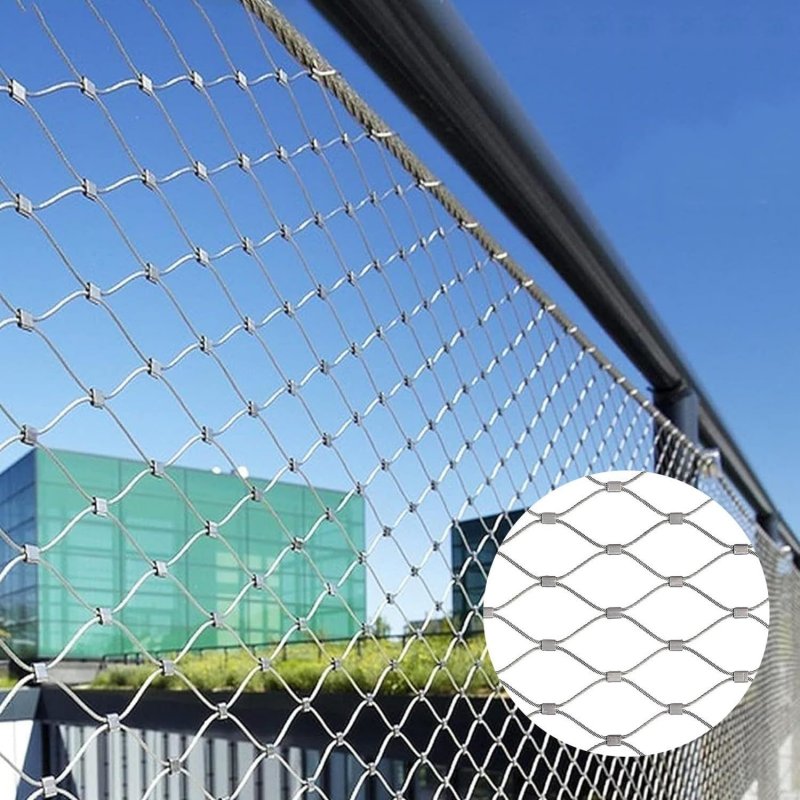 7*7 Wire Rope Stainless Steel Anti Corrosion Cable Rope Mesh For Bridge Safety Net
