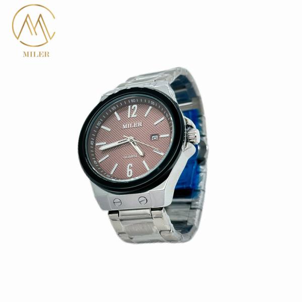 New Model 7 Dail Color Waterproof Quartz Movement Watch with Stainless Steel Strap