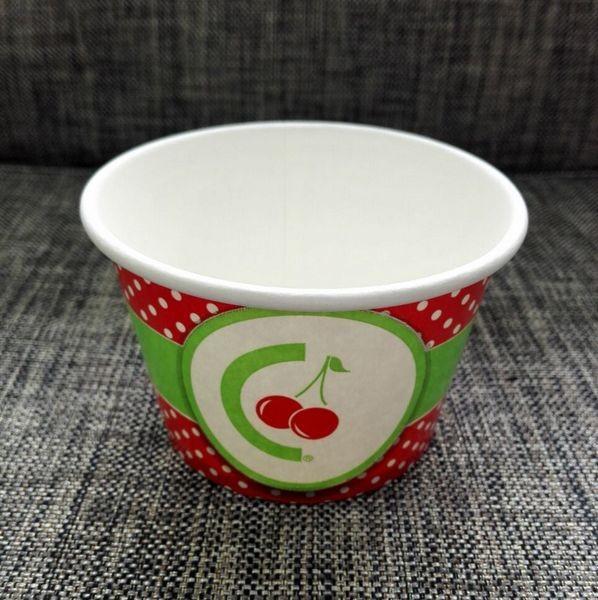 Disposable Ice Cream Cups With Lid And Spoon , Custom Printed Ice Cream Cups