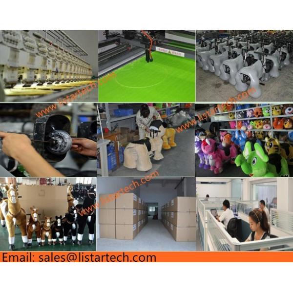 Kids Ride on Rocking Horses, Exercise Toys Kids playing Ride on Pony in Amusement park