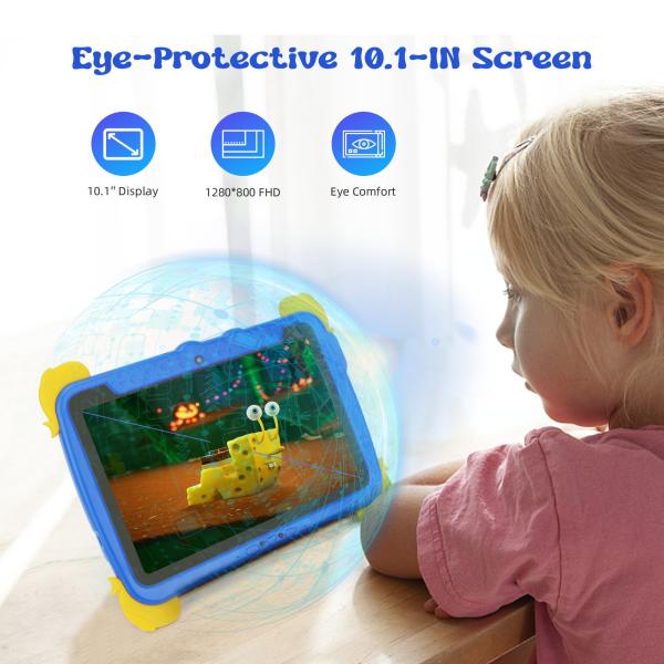 C idea Kids Tab 10.1inch Android 13 Tablet for Child 4GB RAM 64GB ROM Eye Protection Touchscreen for kids 3-8 ages