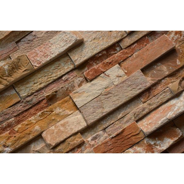 Natural Polished Wooden Vein Ledge Stone Wall Cladding 15mm Thickness