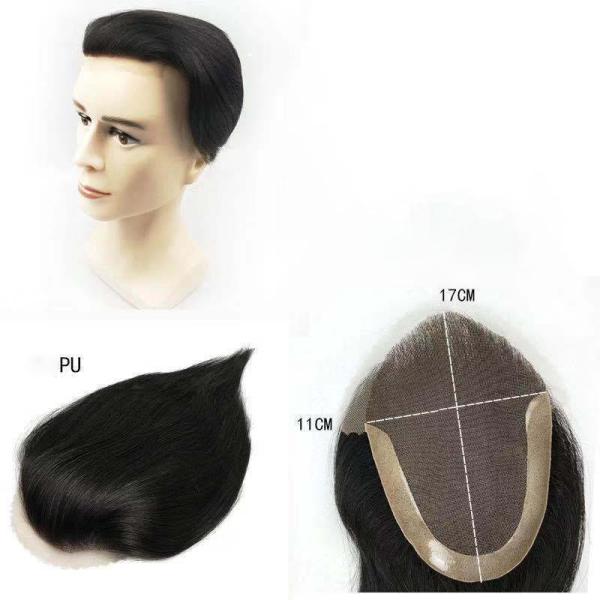Light Density Remy Hair Men's Toupee Full Hand Tied Technique Swiss Lace Hair System