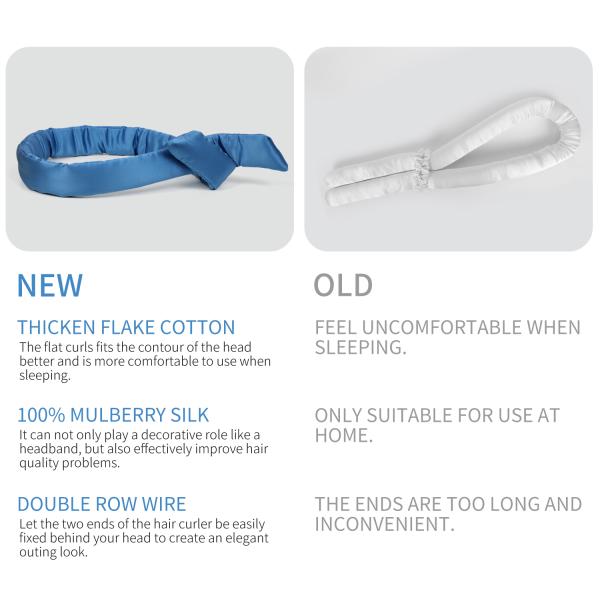 100% Mulberry Silk Hair Curler Heatless Hair Curler With Silk Scrunchies