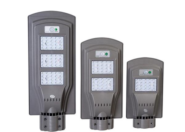 All In One LED Solar Street Light , Outdoor Solar Floodlight ABS With Steel Pole