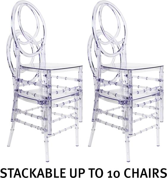 Clear Dining Chairs Crystal Transparent Seat, Modern Dining Chairs, Side Chairs for Wedding Party Event Reception