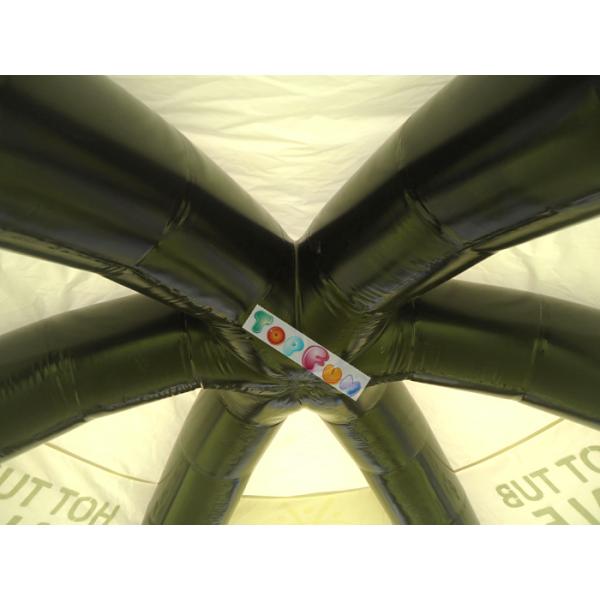 10m Span Inflatable Airtight Spider Event Tent Black PVC Frame Posts With White Printed Roof
