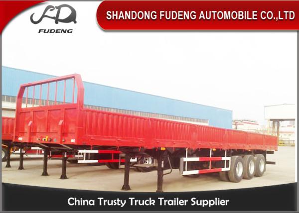 Detachable Dual / Tri Axles Steel Stock Trailer , Open Truck Trailer With Twist Lock