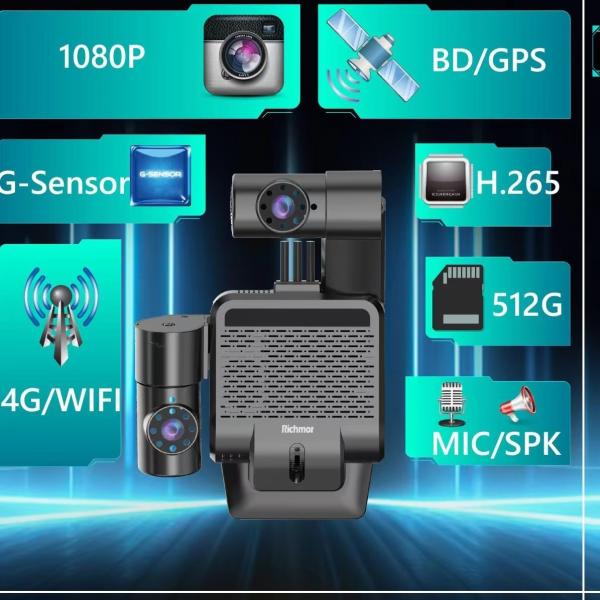 RCM-BK6MJ 512G TF Card 5CH 1080P 4G Wireless GPS Dashcam For Taxi Truck Bus