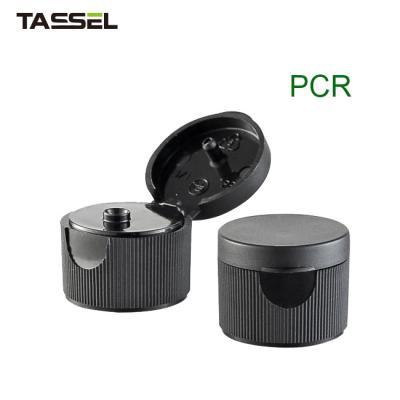 24/410 de empacotamento plástico Flip Top Caps Ribbed Closure do PCR para garrafas plásticas