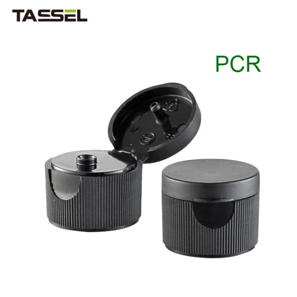 24/410 de empacotamento plástico Flip Top Caps Ribbed Closure do PCR para garrafas plásticas