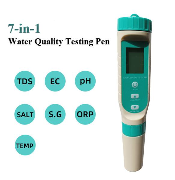 1PPM 1MV 1US/CM 0.01PH Newest 7 in 1 Digital pH Tester for Multi Parameter Testing
