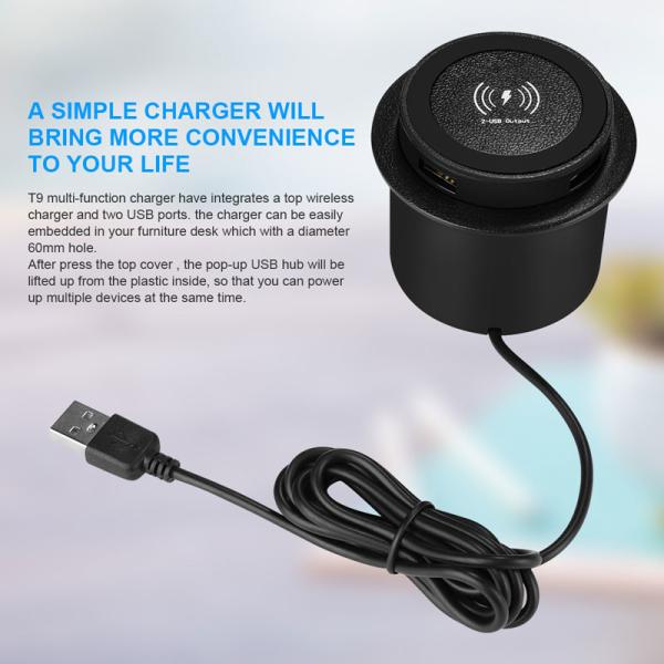OEM Under Desk 10w 3 In 1 Wireless Charger Pad For Smart Iphone
