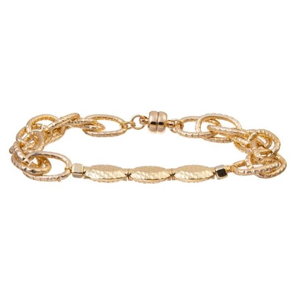 Statement 14K Gold Chain Bracelet Chunky Gold Bracelet Gold Link Bracelet
